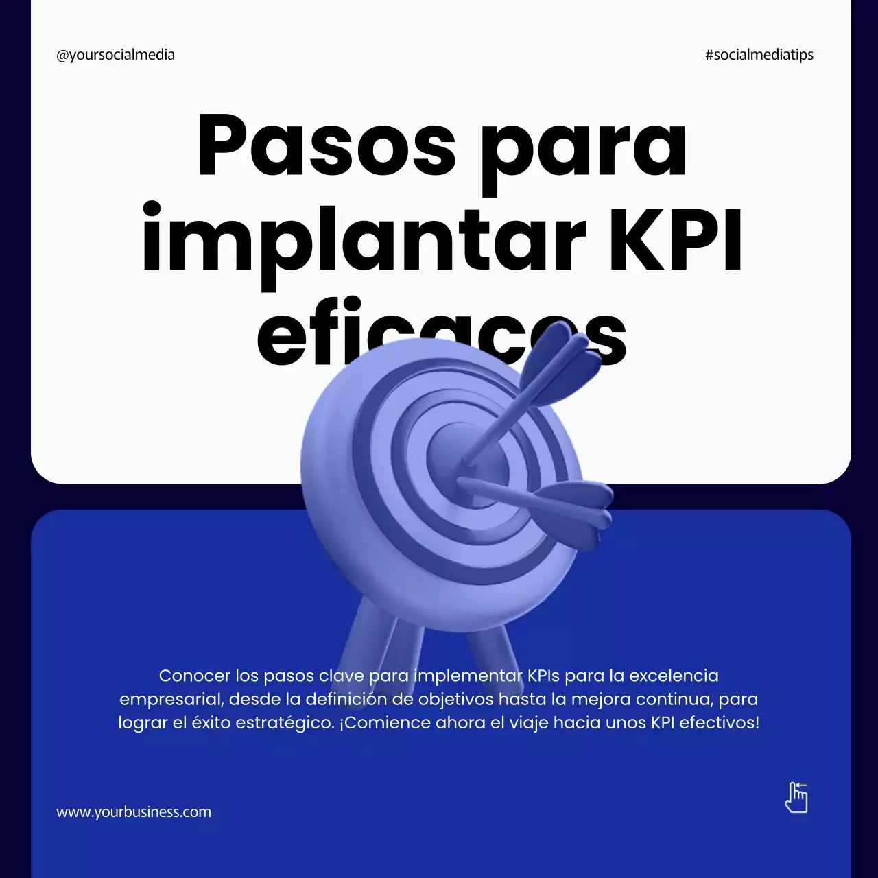 Navy Modern Pasos sencillos y audaces para implementar una gestión eficaz de los KPIs Instagram Carousel Post