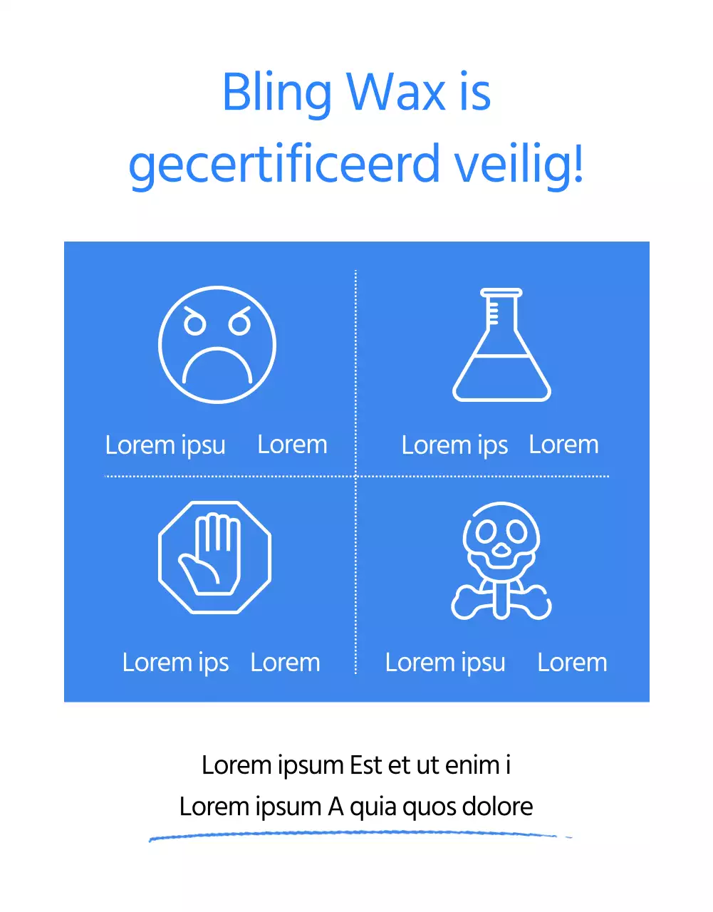 Minimalistische advertentie voor autowasstraat met blauwe achtergrond