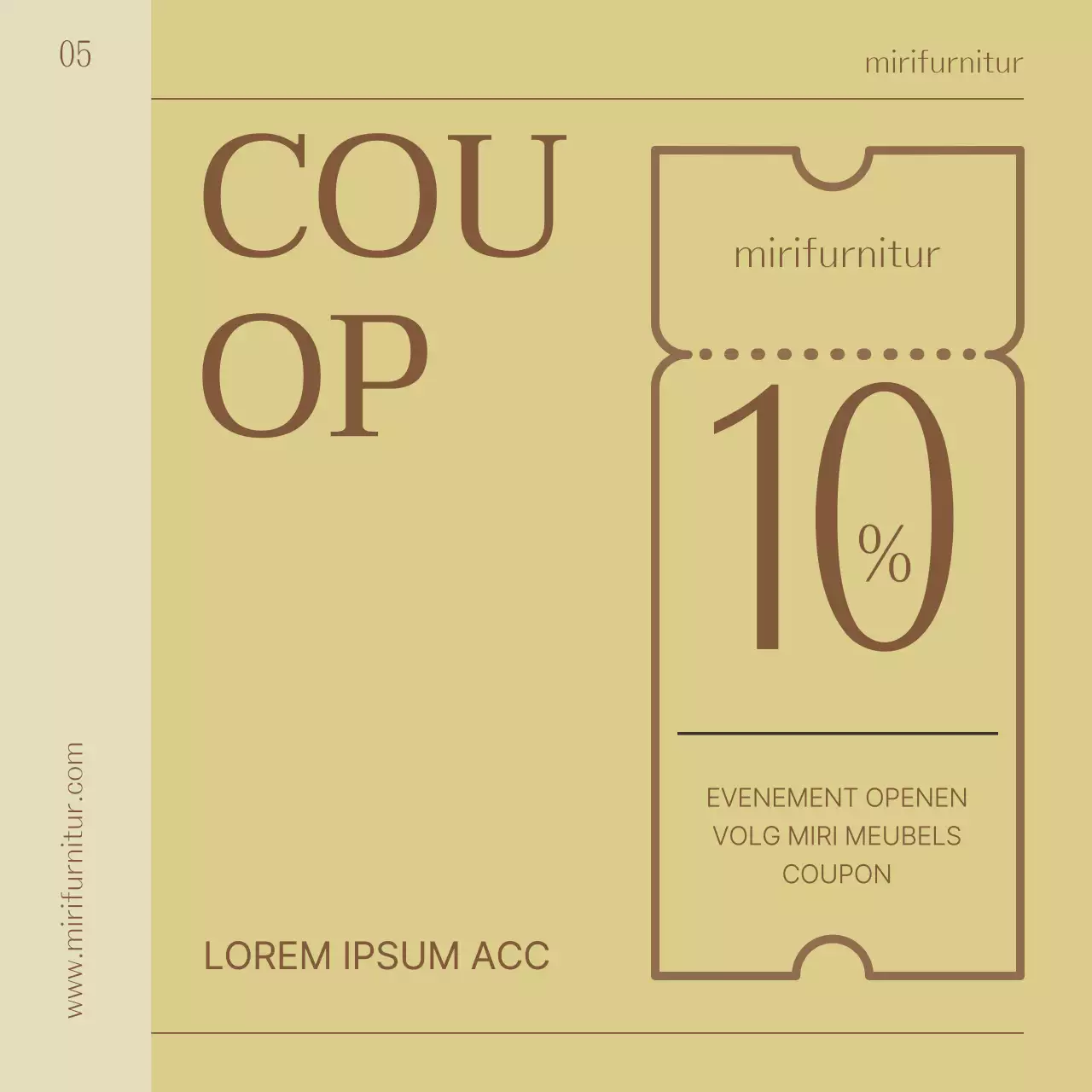 Promoot een eenvoudig meubel in geel en bruin