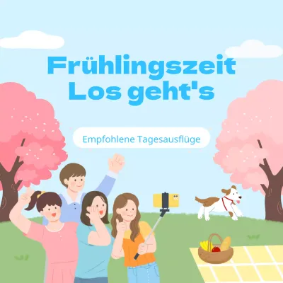 Unsere Top-Tipps für Frühlingsausflüge in azurblauen und chartreusen Farben