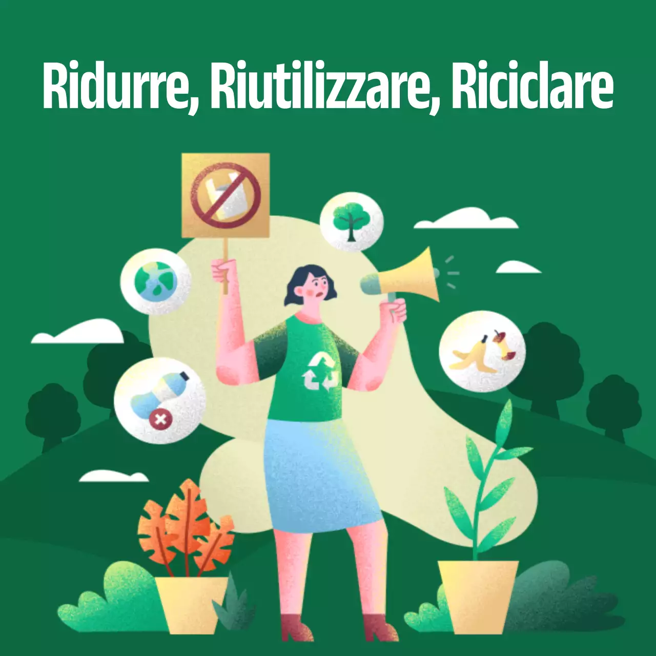 Una guida per celebrare la moderna Giornata della Terra in verde e giallo