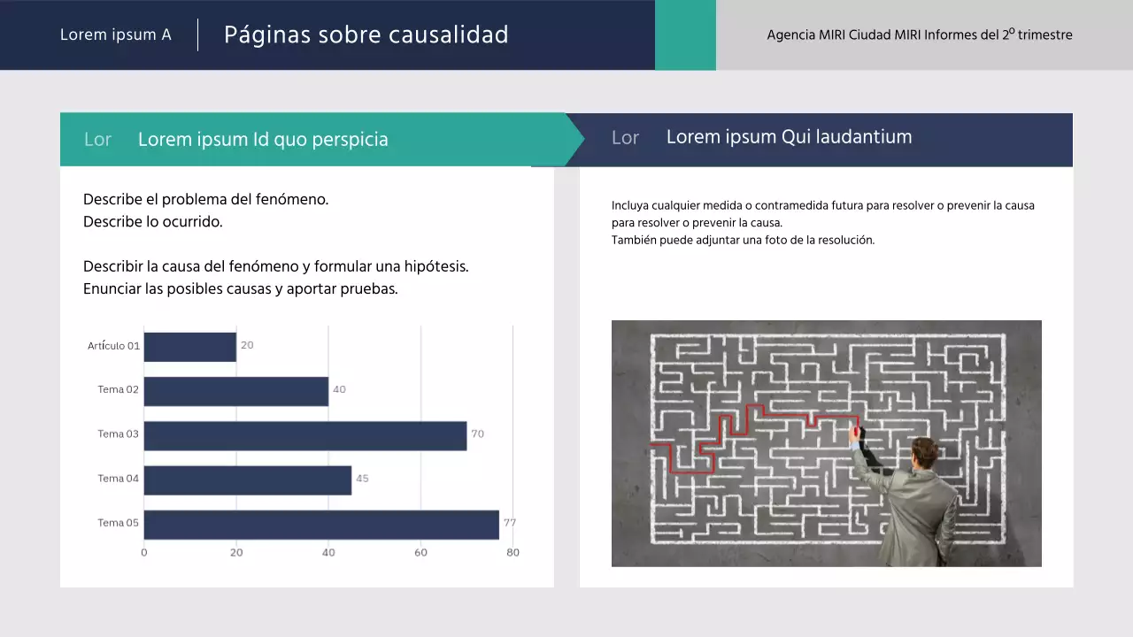 Informes sencillos del sector público en azul y menta