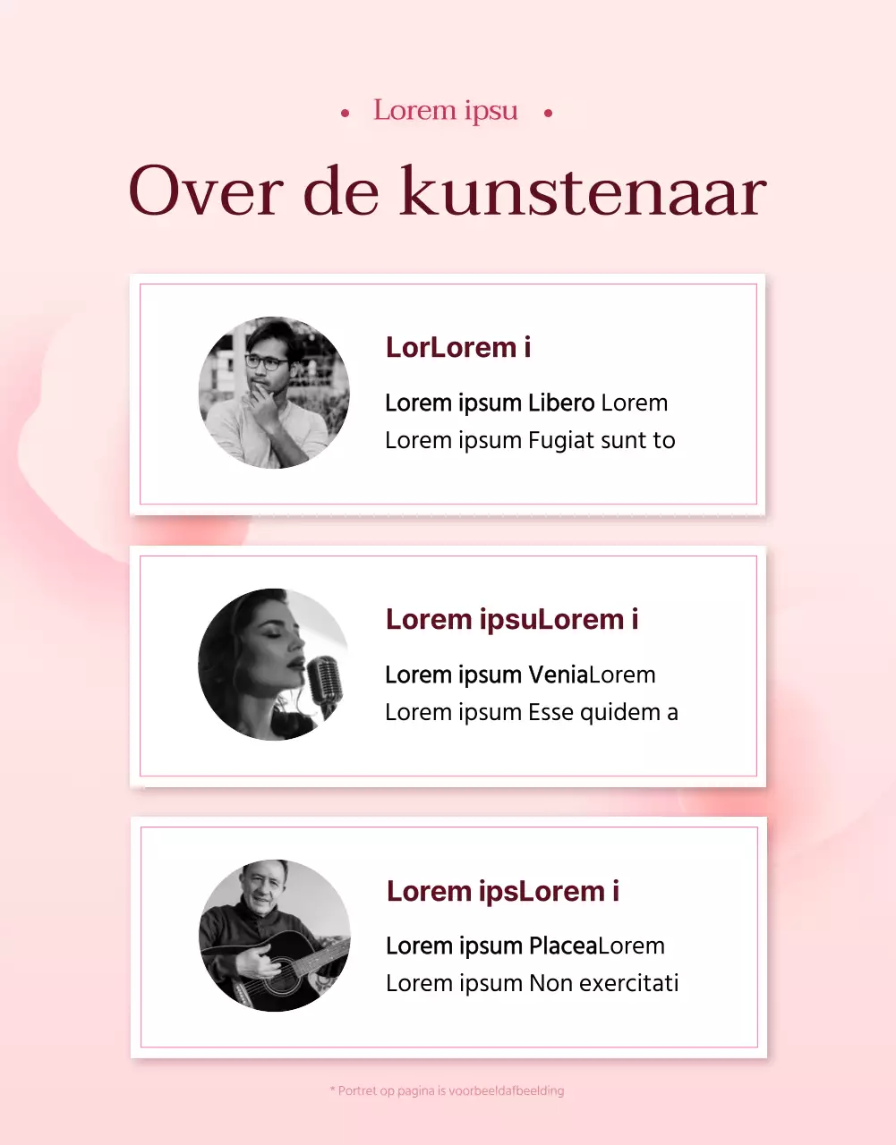 Promotie van het roze en witte high-end kunstcentrumprogramma