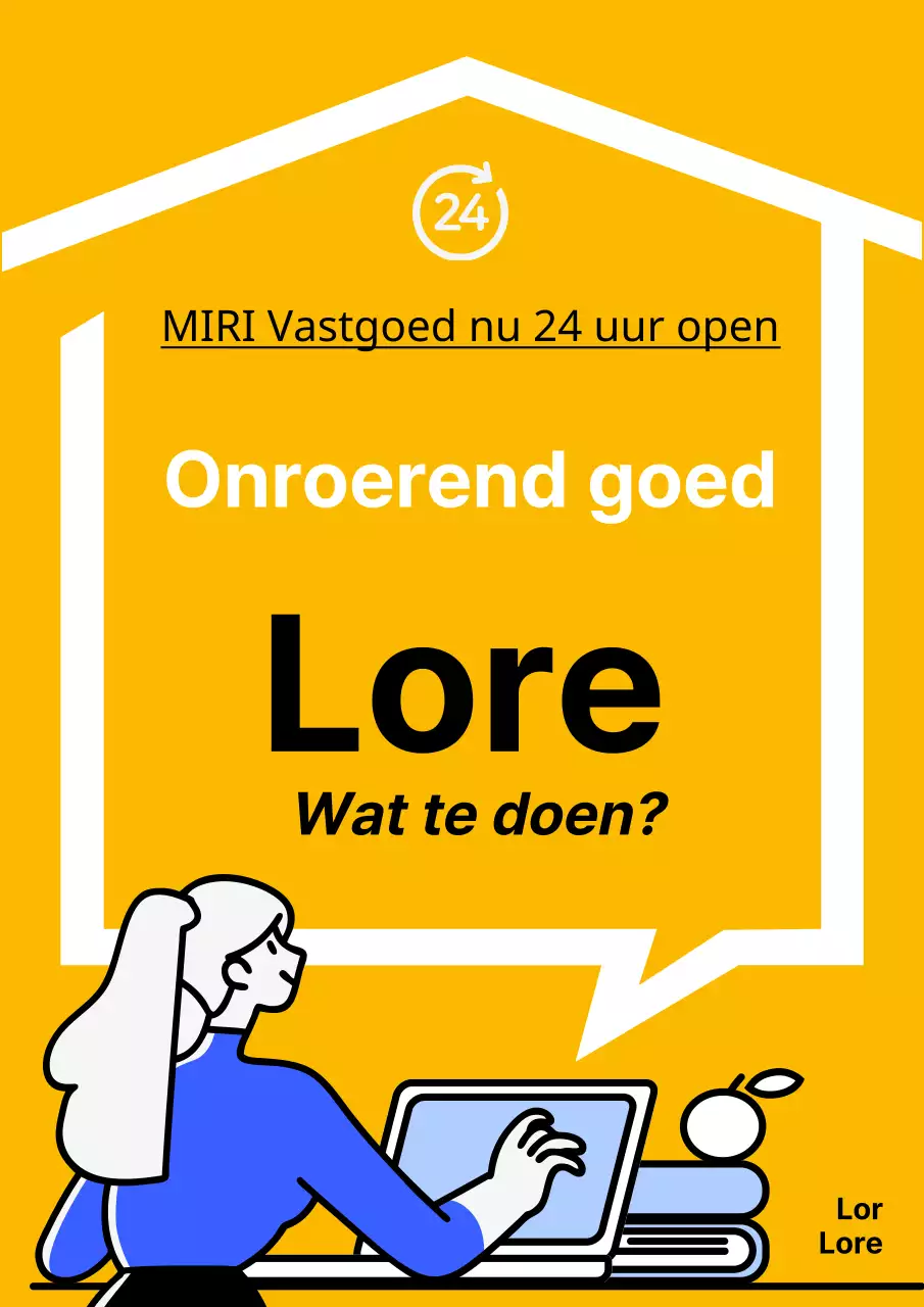 Eenvoudig geel en wit vastgoed 24-uurs advies flyer