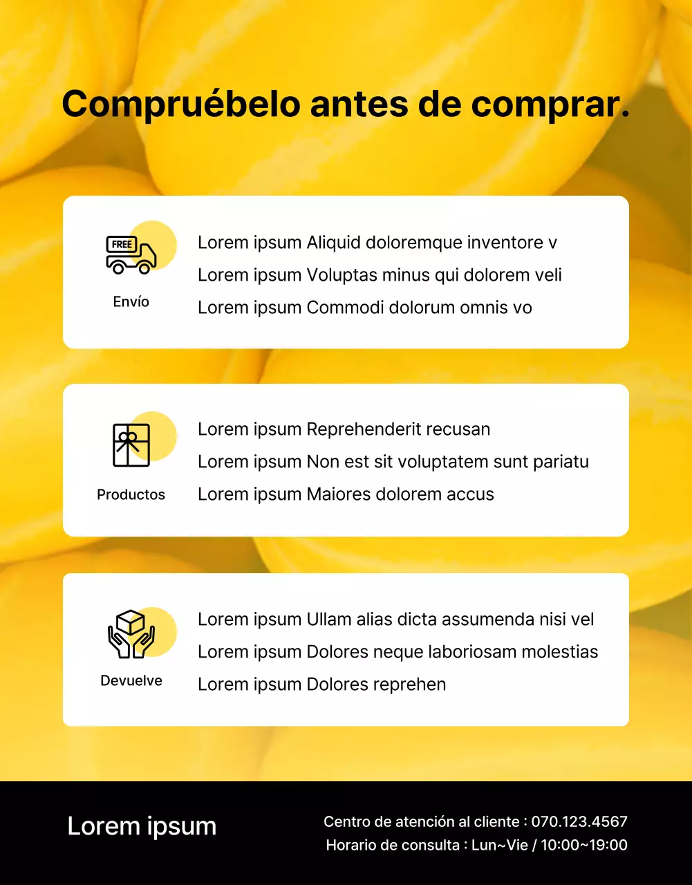 Promover la fruta fresca amarilla y sencilla