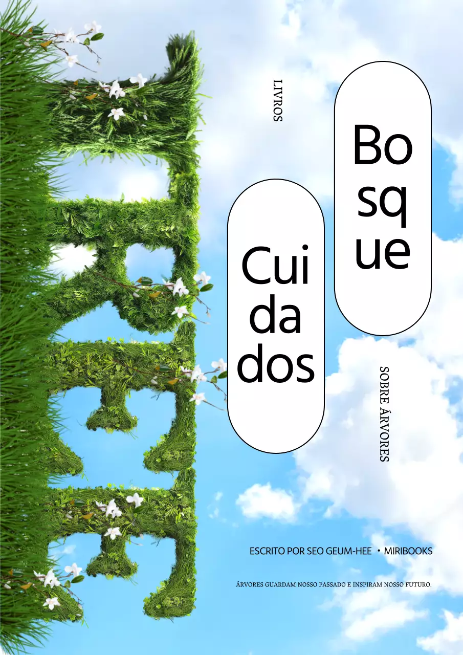 Cultivar uma capa de ensaio de árvore natural em azul claro e verde