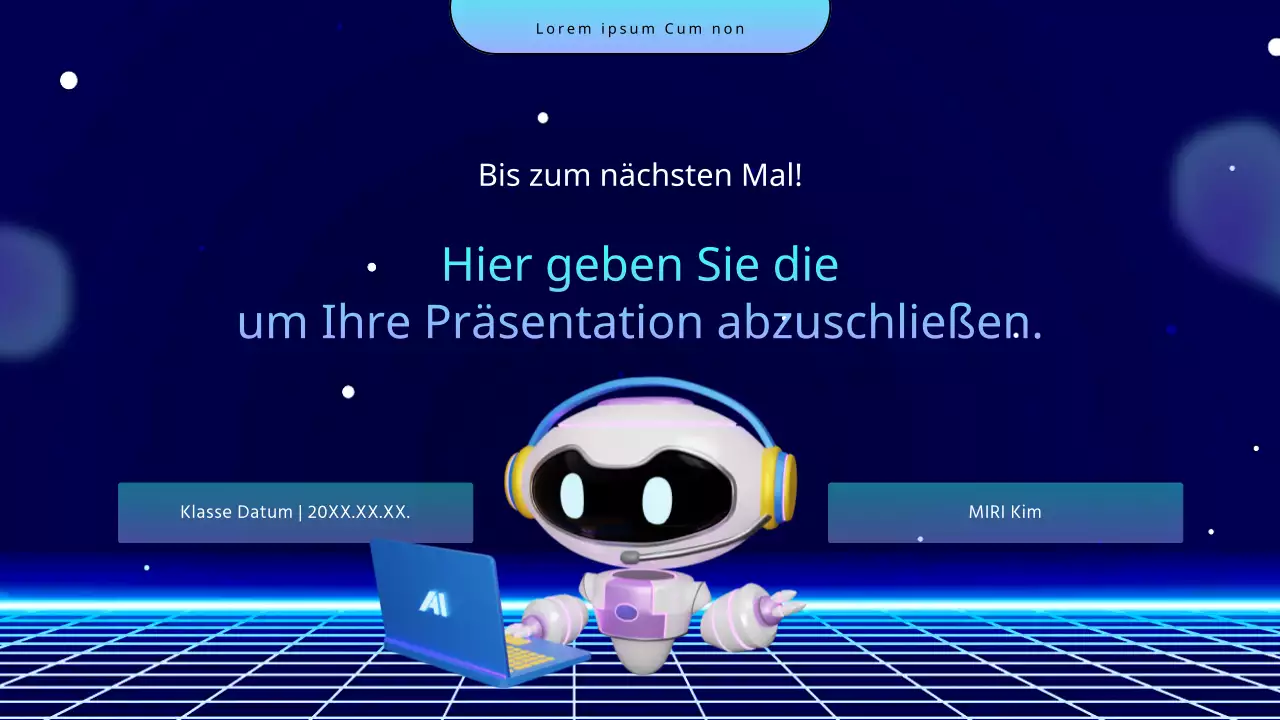 Chatbot-Lehrplan für den Cybernetic Science Day in Marineblau und Hellblau