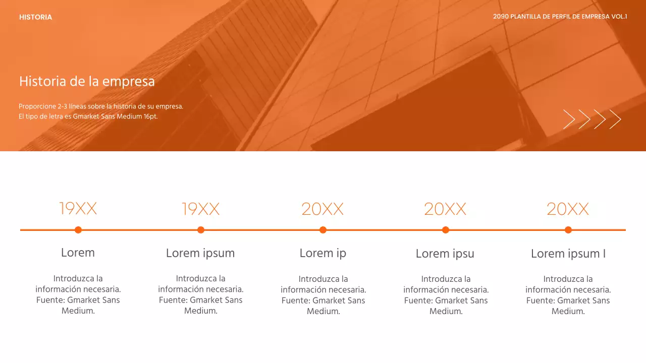 Un moderno membrete de empresa de productos químicos industriales pesados en naranja y blanco