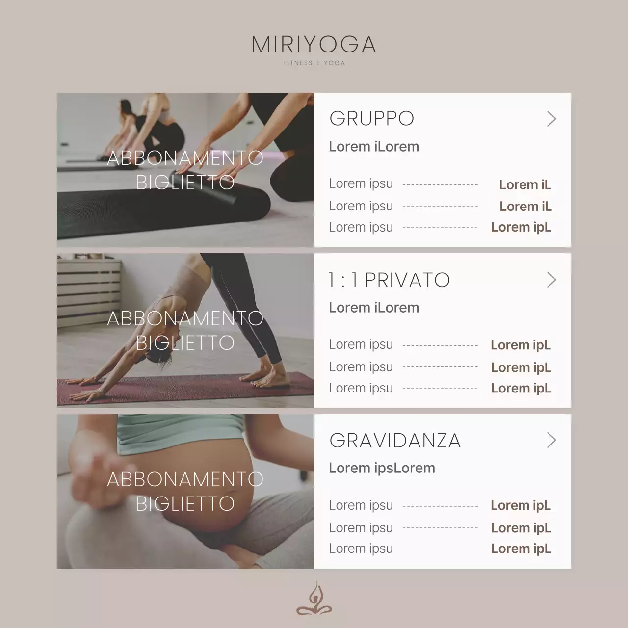 Promuovere lo yoga in grigio e semplice