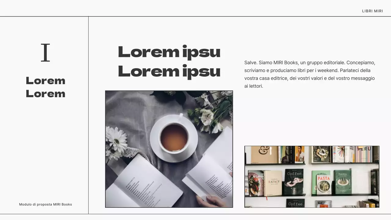 Una semplice proposta di libro in bianco e nero