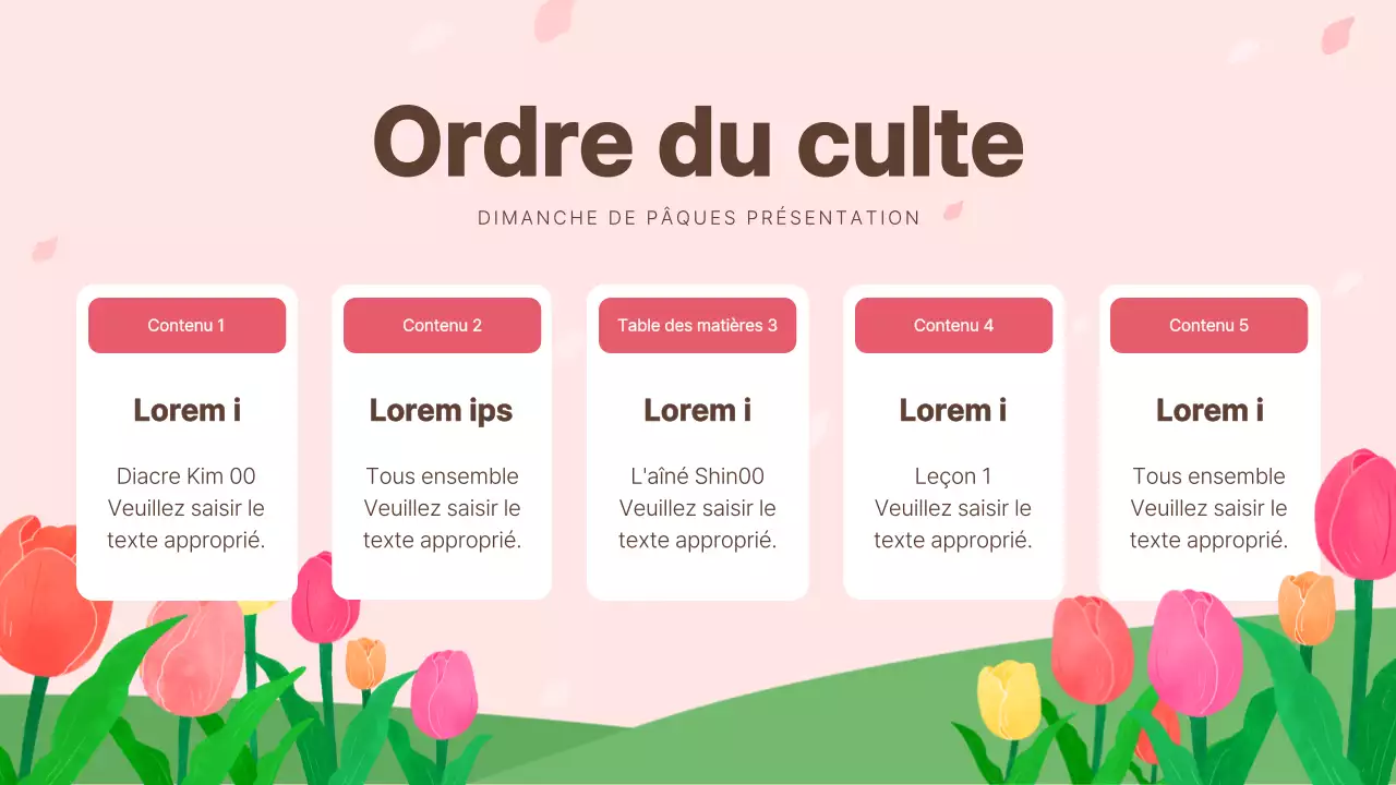 Plans de leçons pour la zone de culte de Pâques rose et blanche