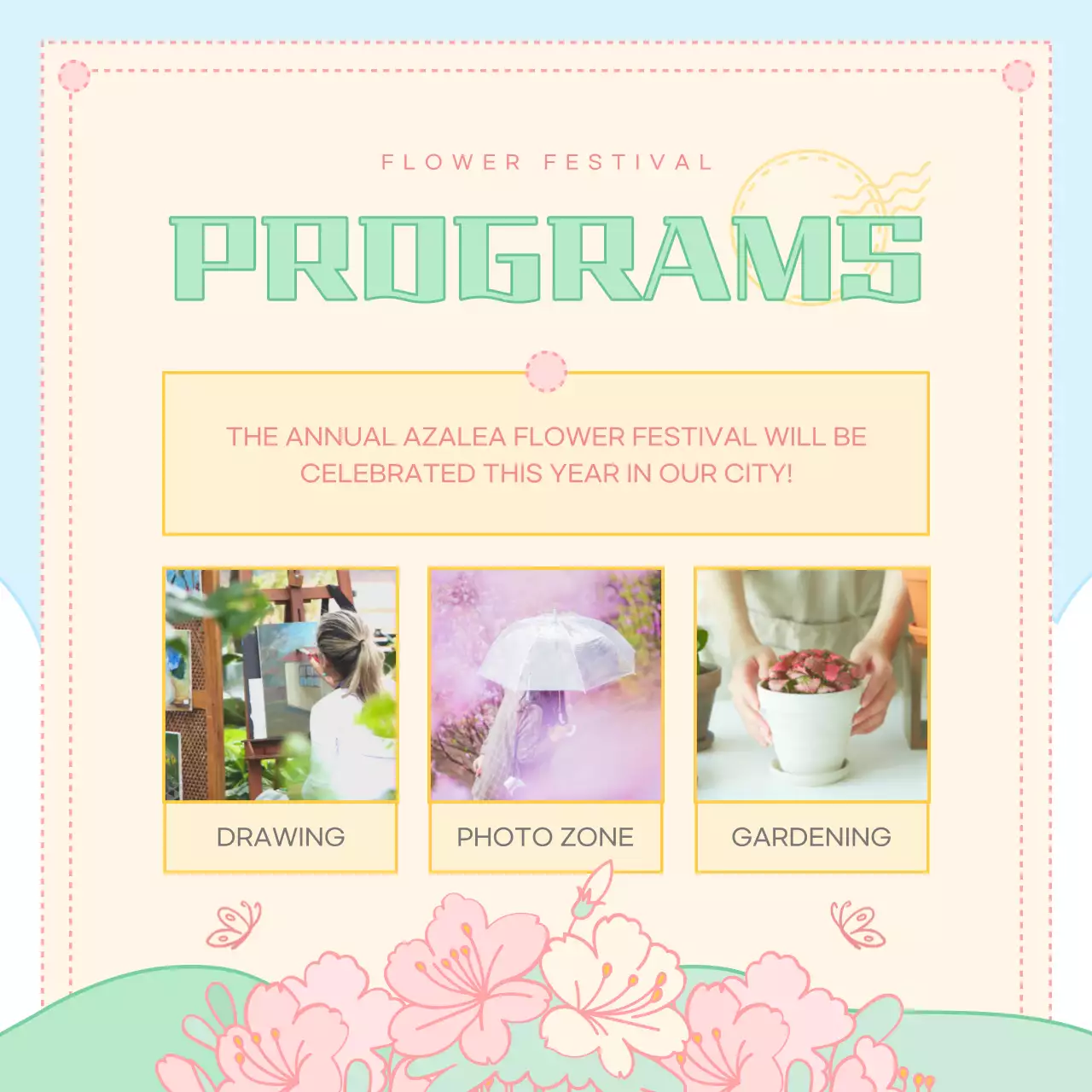 Beige Floral Festival Promotion Instagram Carousel