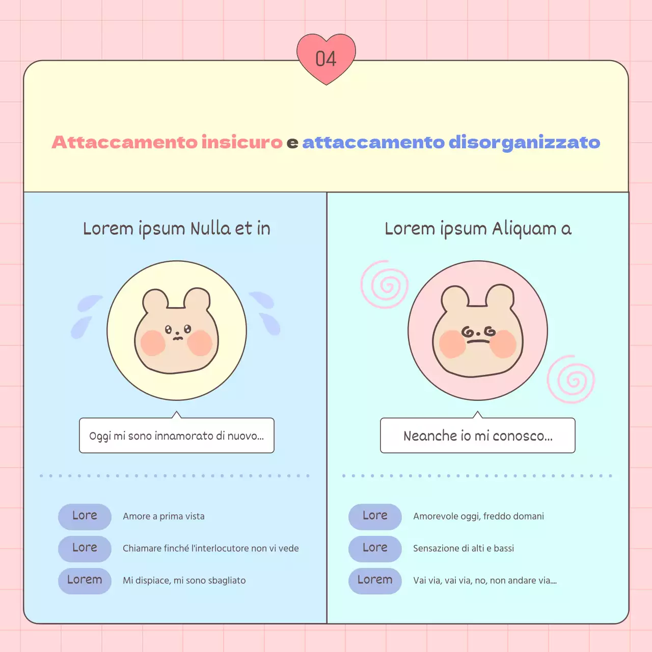 Una guida agli stili di attaccamento degli adulti in rosa e azzurro