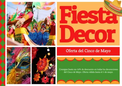 Decoración moderna verde y roja para el Cinco de Mayo Publicidad