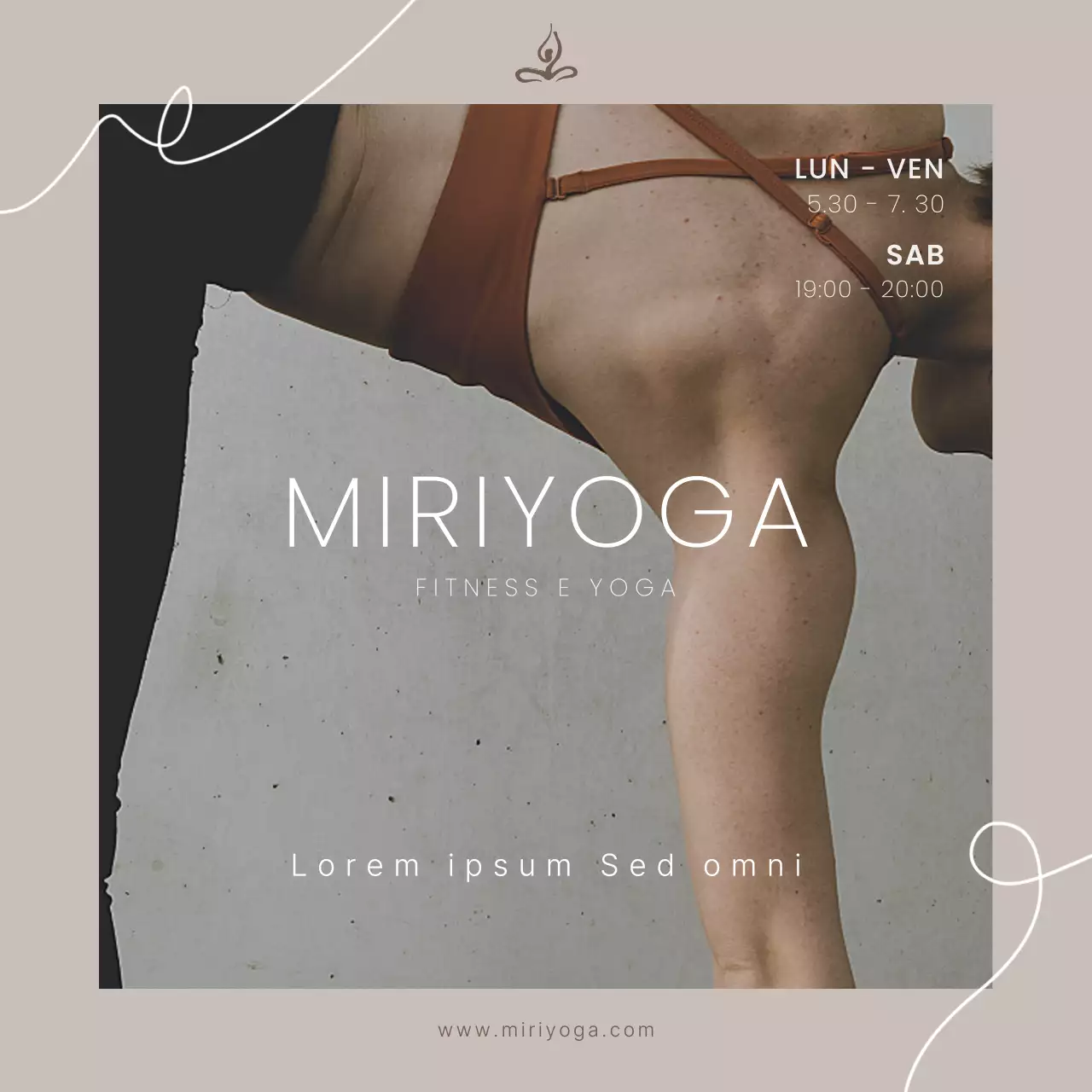 Promuovere lo yoga in grigio e semplice