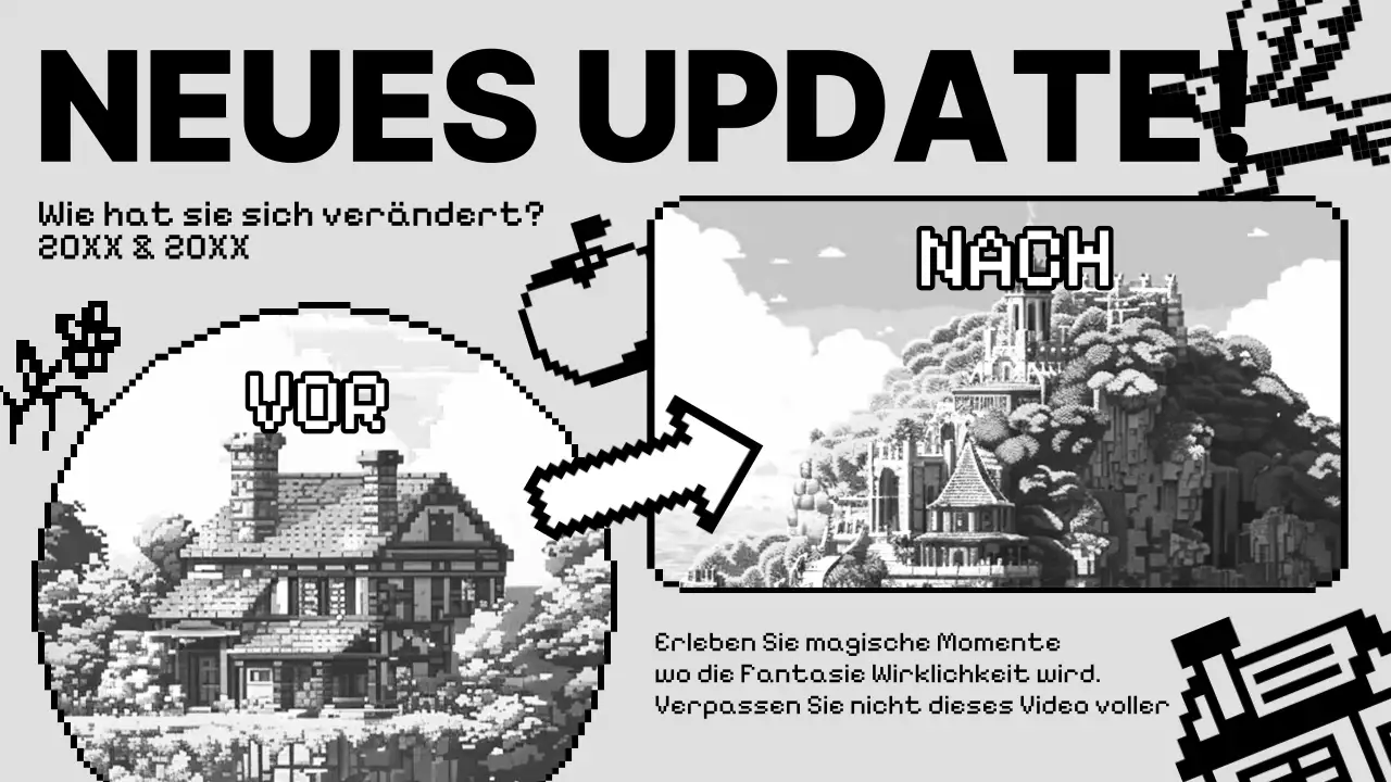 Modernes Spiele-YouTube-Miniaturbild in Schwarz-Weiß