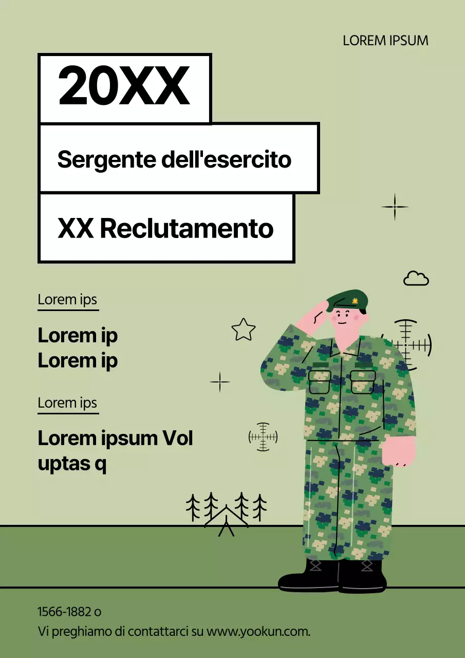 Un semplice annuncio di reclutamento in cachi e bianco per un sergente d'armi