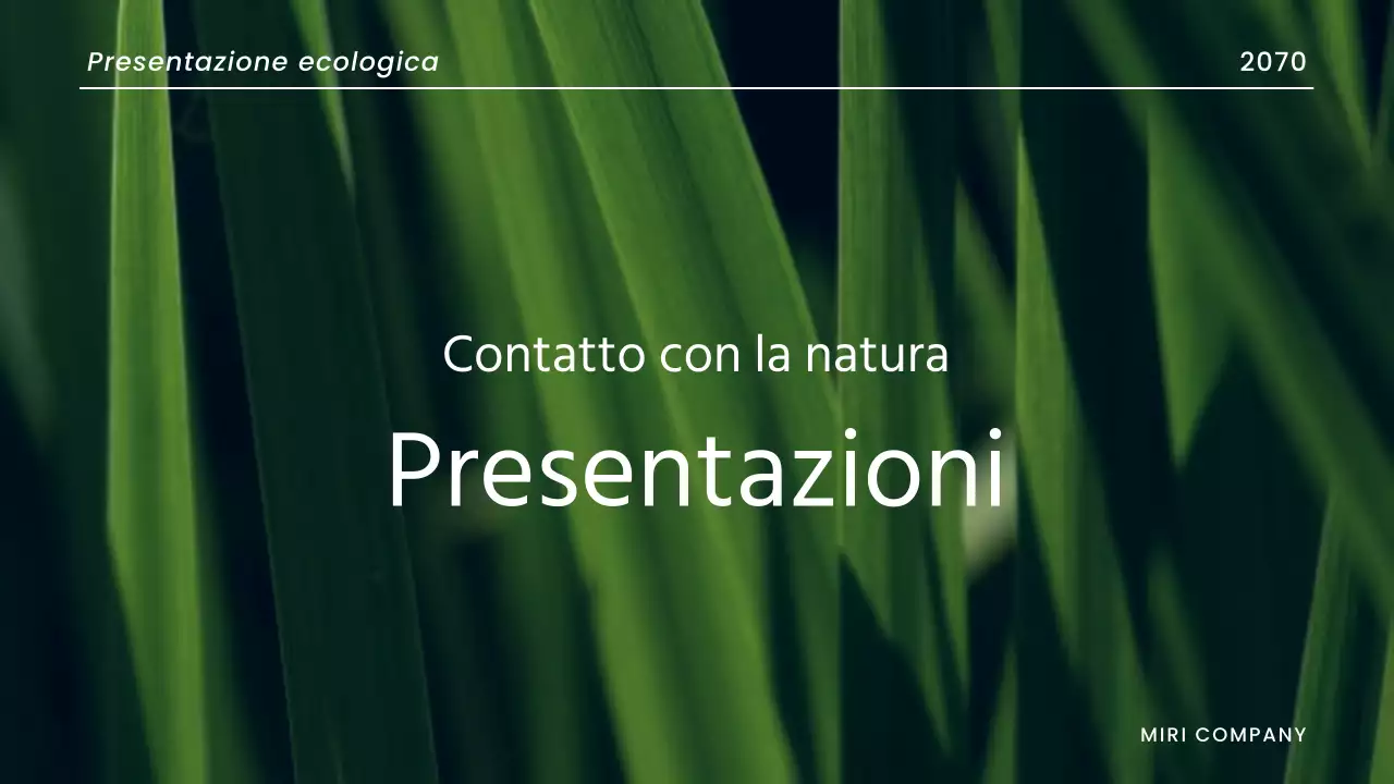 Relazione verde, moderna, naturalistica ed ecologica