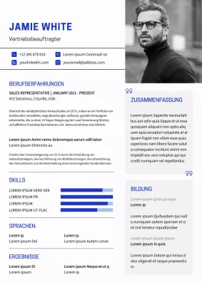 Weiß Minimal Sales Representative Lebenslauf