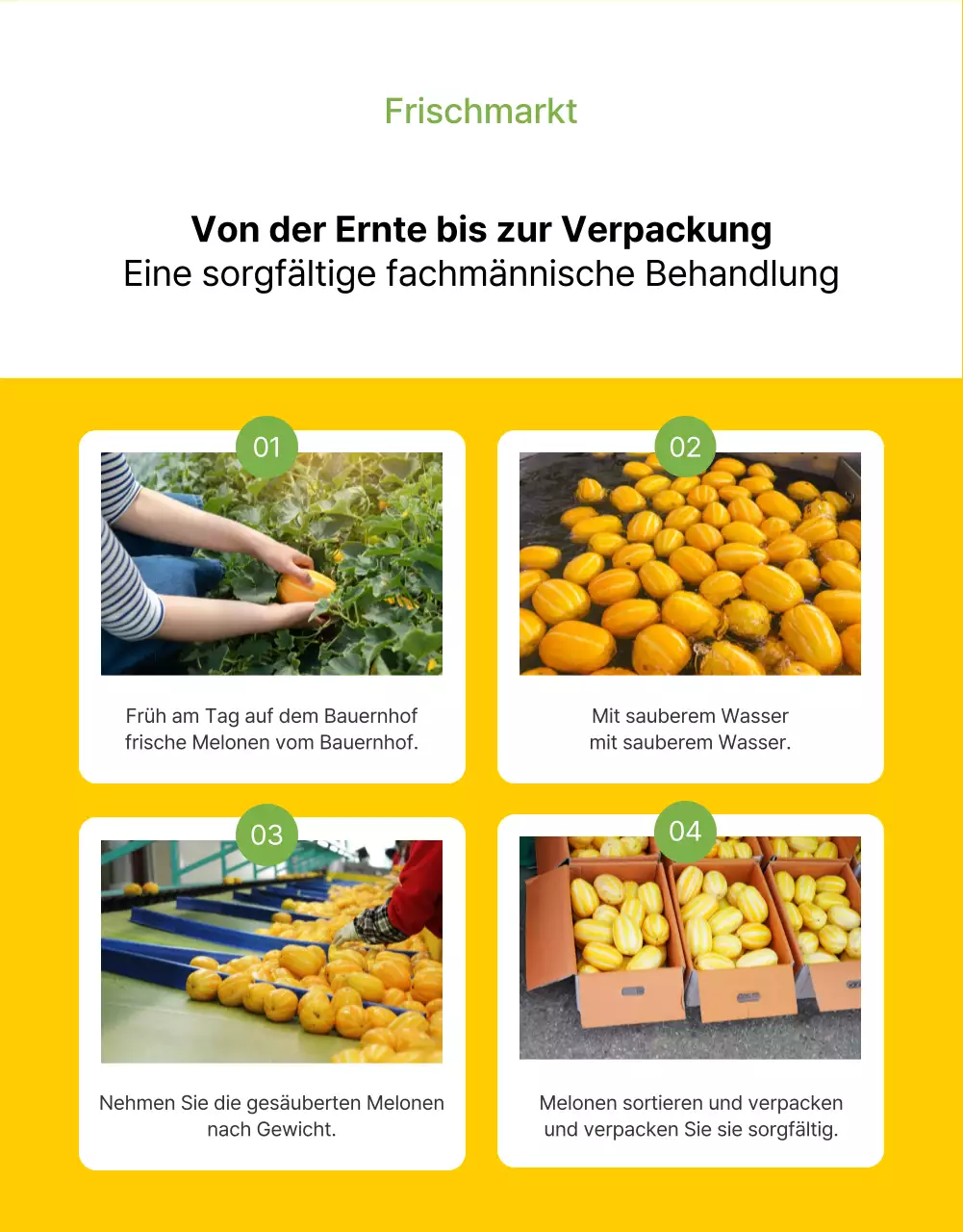 Förderung von gelben, einfachen Frischobstprodukten