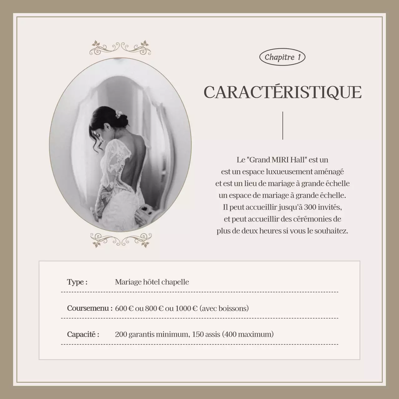 Promouvoir un vendeur de mariage simple en ivoire et beige