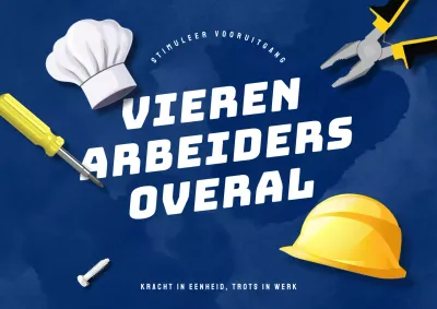 Een eenvoudige May Day-campagne in marineblauw