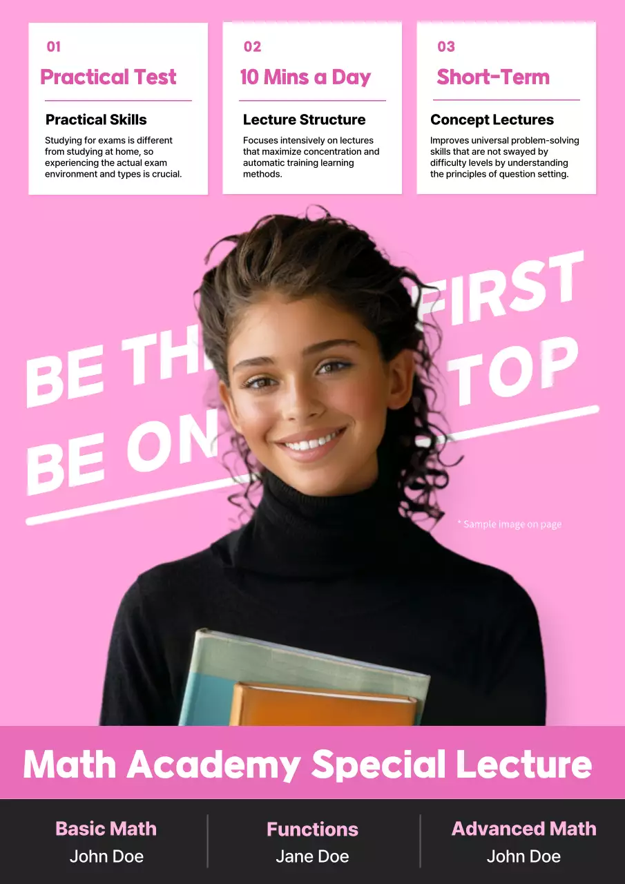 Pink Modern Math Lecture Invitation Poster