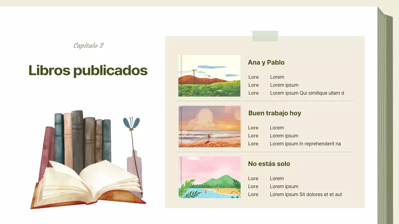 Una propuesta de publicación vintage en caqui y beige