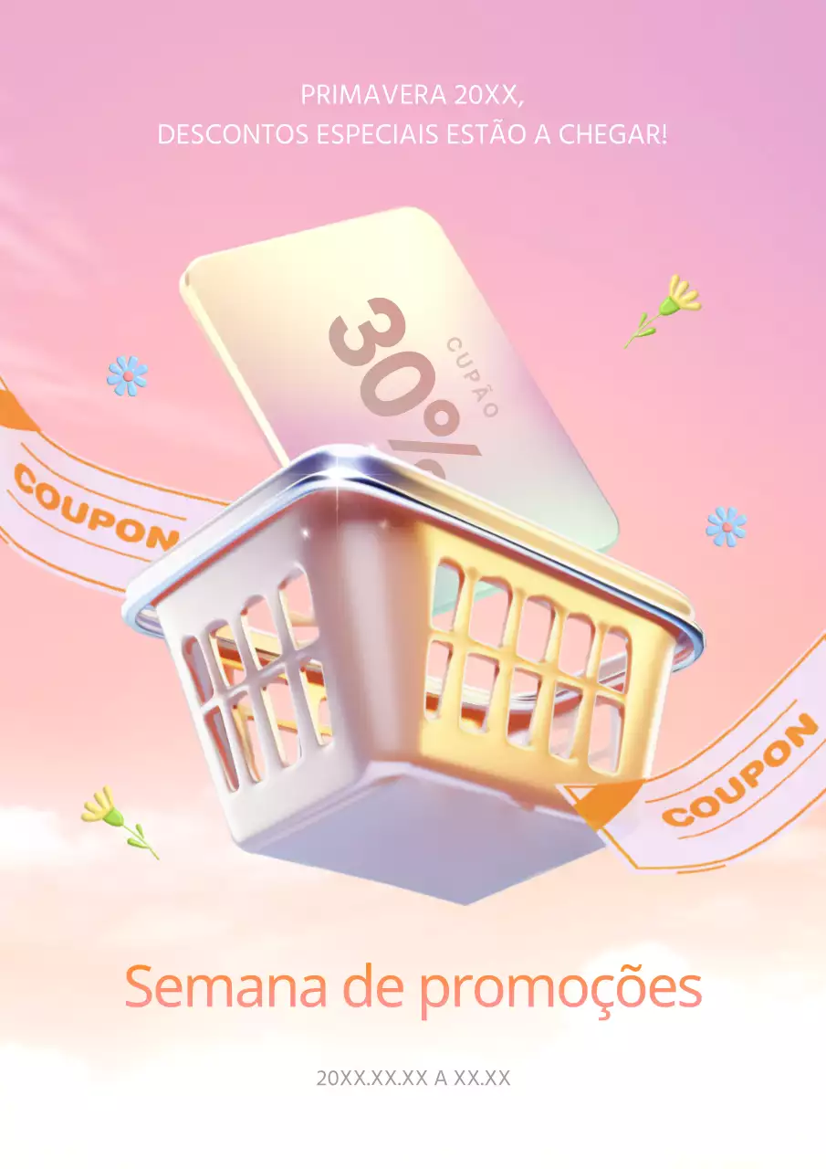Promover um evento de vendas moderno em cor-de-rosa e laranja