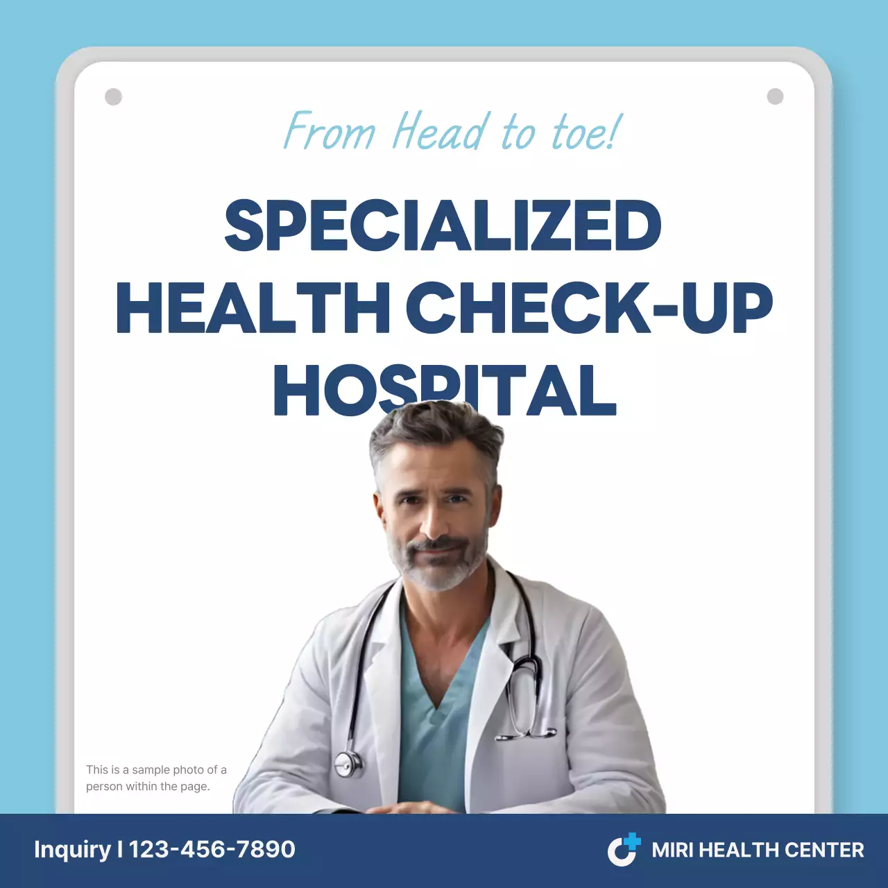 Blue Modern Health Advertisement Instagram Post