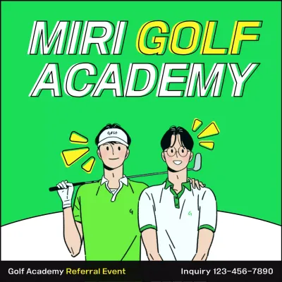 Green Trendy Golf Promotion Social Media Post