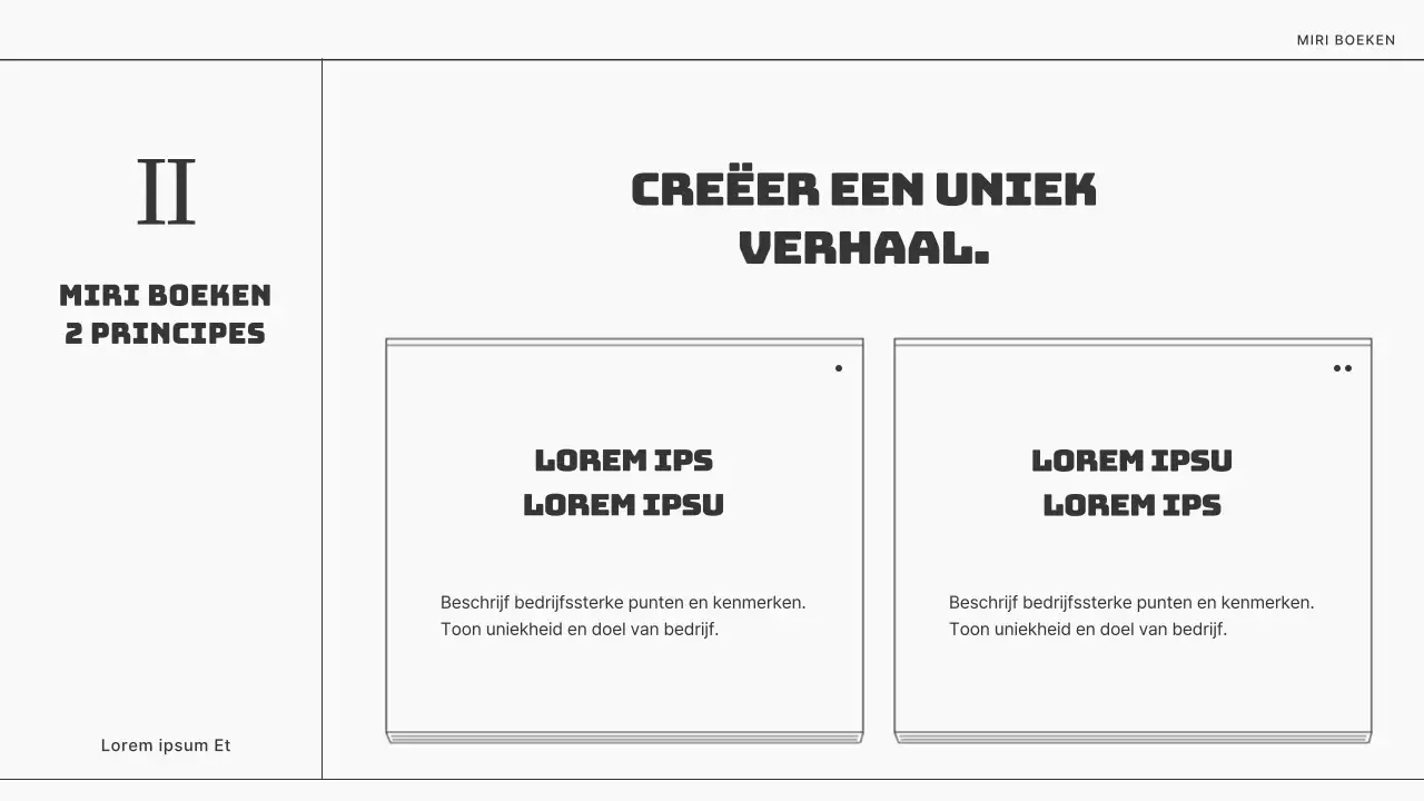 Een eenvoudig zwart-wit boekvoorstel