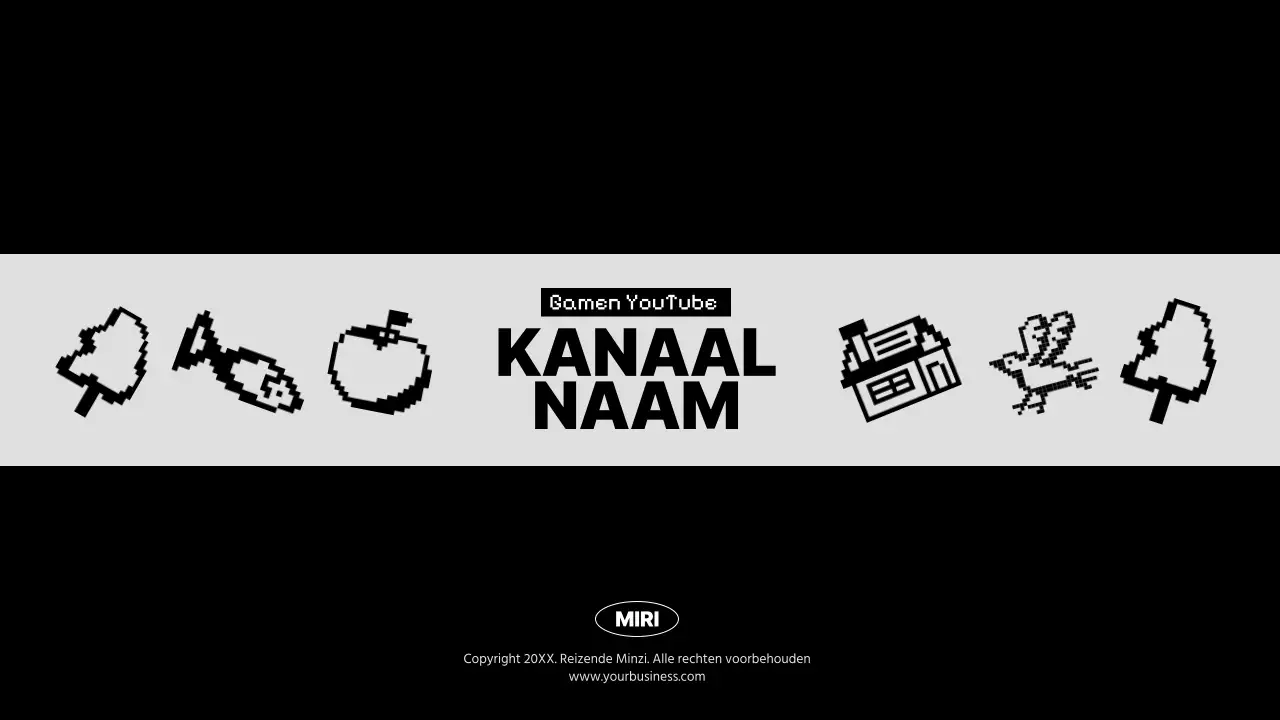 Modern gaming YouTube-kanaal in zwart-wit
