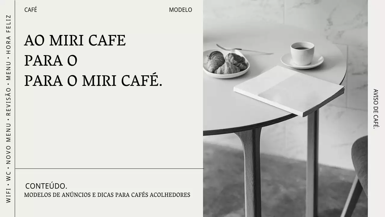 Anúncio de uma coleção de cafés modernos em bege