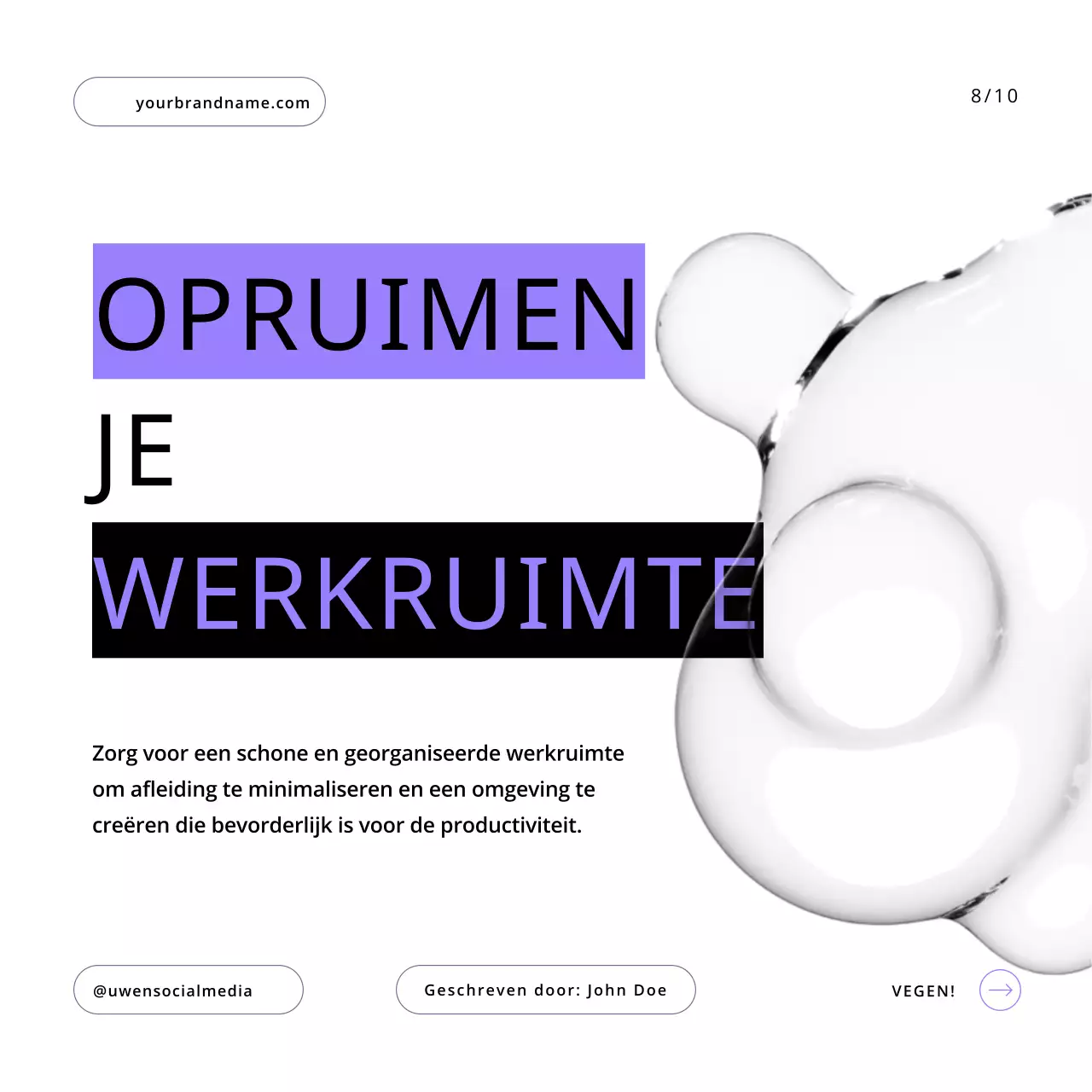 Paars en Wit Moderne Productiviteit Workflow Tips Gids