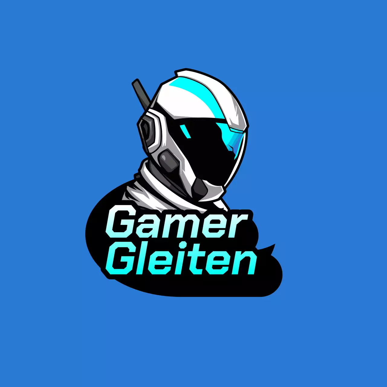 Blauer und schwarzer SF Gamer Logo Flyer