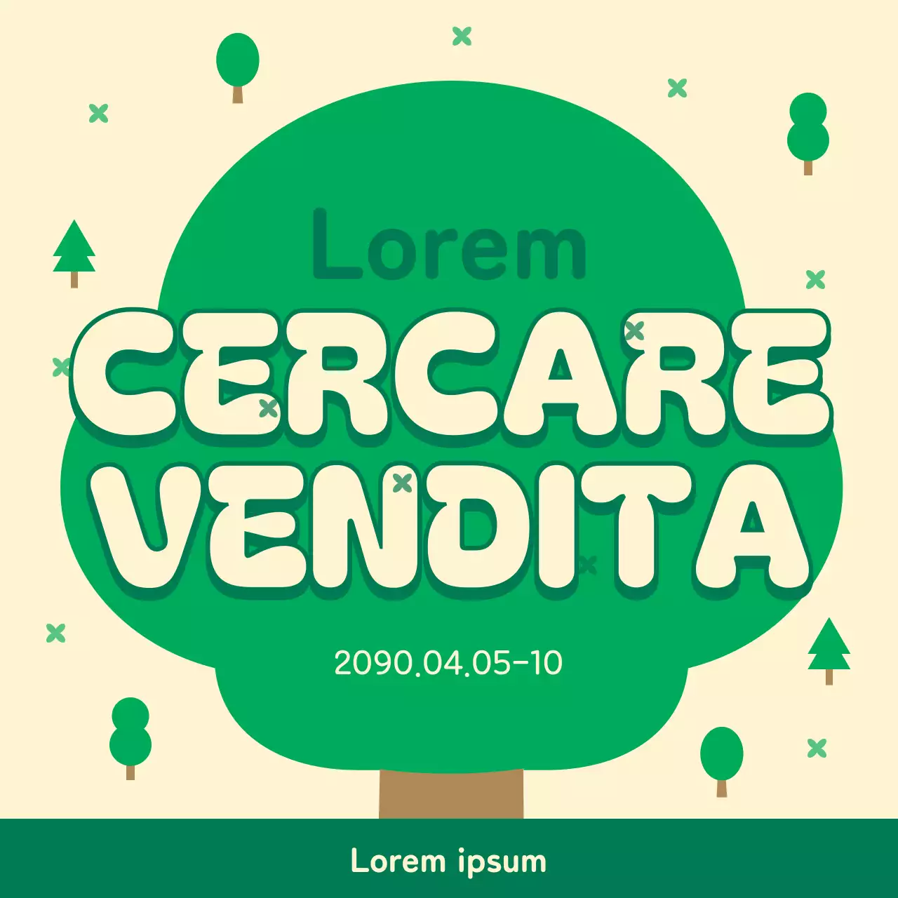 Promuovete il vostro evento Arbor Day con la pop art verde e marrone