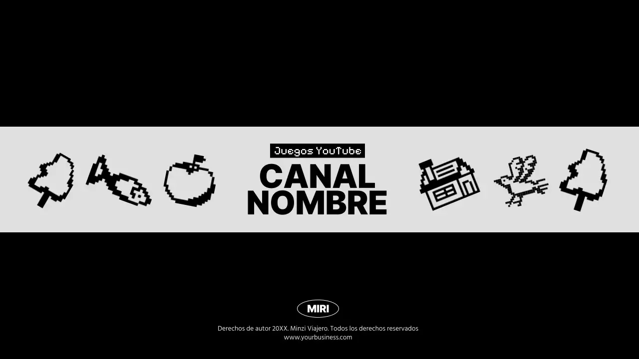 Arte en blanco y negro del canal de YouTube de juegos modernos