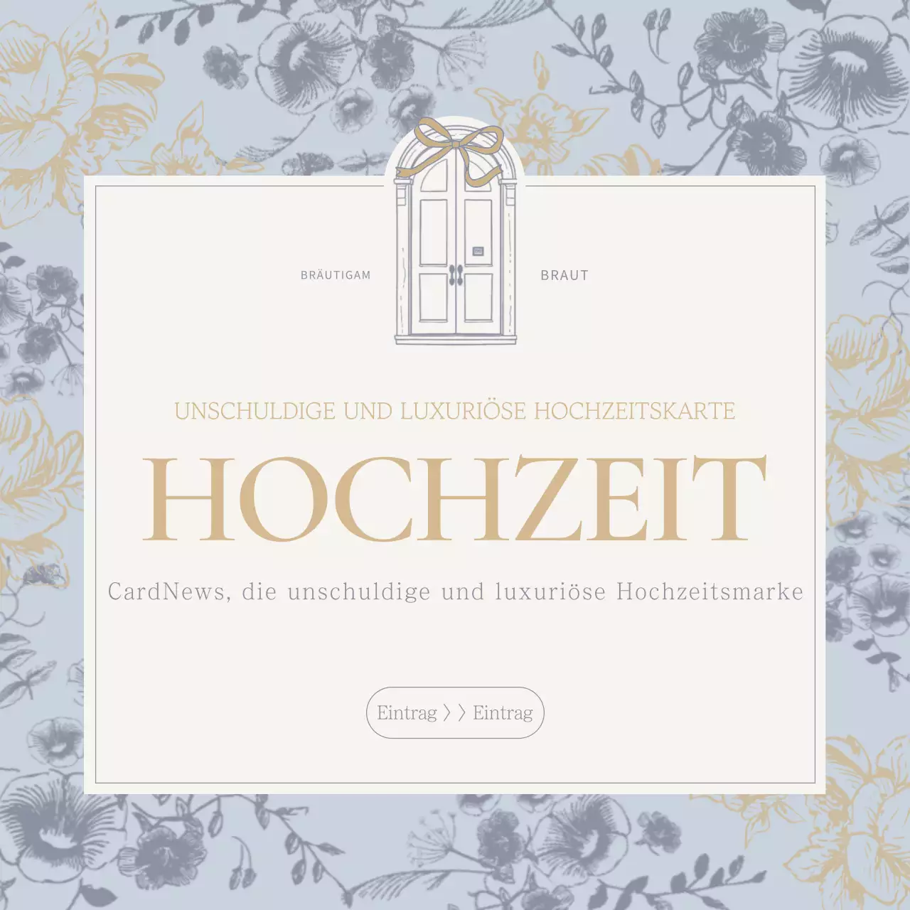 Luxuriöses Hochzeitskleid in Hellblau und Beige Eventanzeige