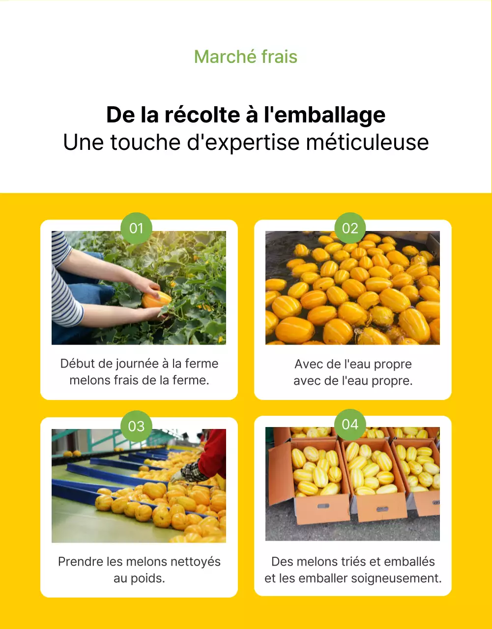 Promouvoir les fruits jaunes, simples et frais