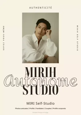 Flyer moderne de l'auto-studio en beige