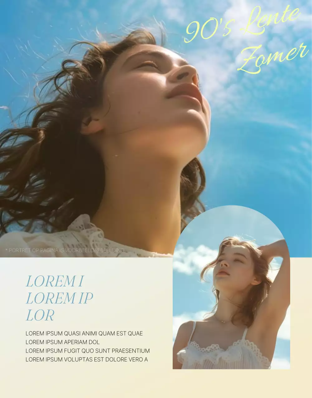 Promoot een trendy modecentrum in lichtblauw en geel