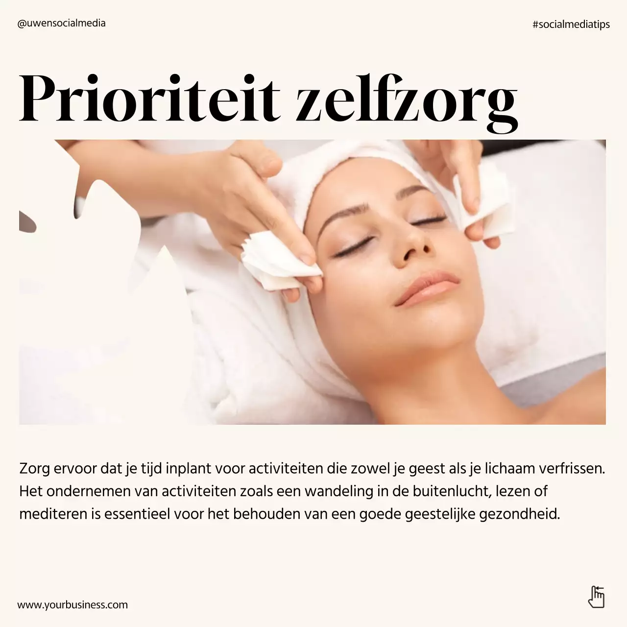 Beige Minimal Mental Wellness Goede Lifestyle Instagram Carrousel Post