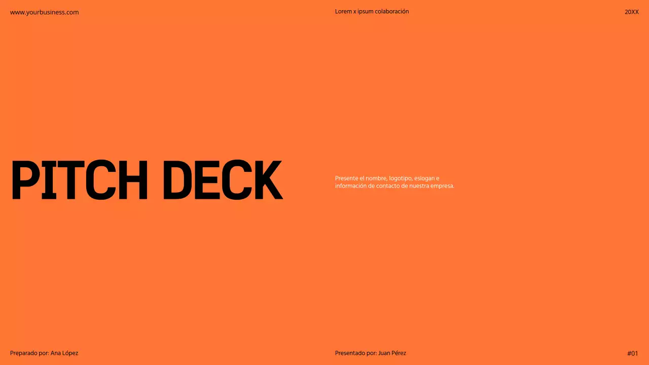 Orange Modern Minimal Bold Pitch Deck Propuesta