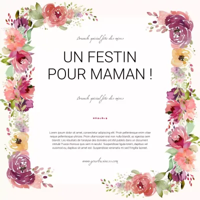 Beige Pink Natural Watercolor Mother's Day Special Menu Promotion