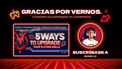 Negro y rojo cyberpunk sentir juegos YouTube outro cubierta para un juego