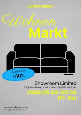 Minimalistische Innenanzeige in Neonfarben