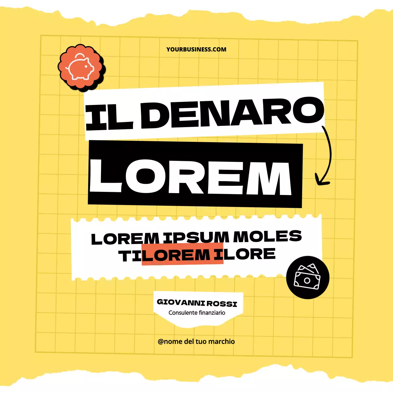 Giallo Nero Geometrico Pop Consigli per migliorare il vostro piano di risparmio Carosello Instagram