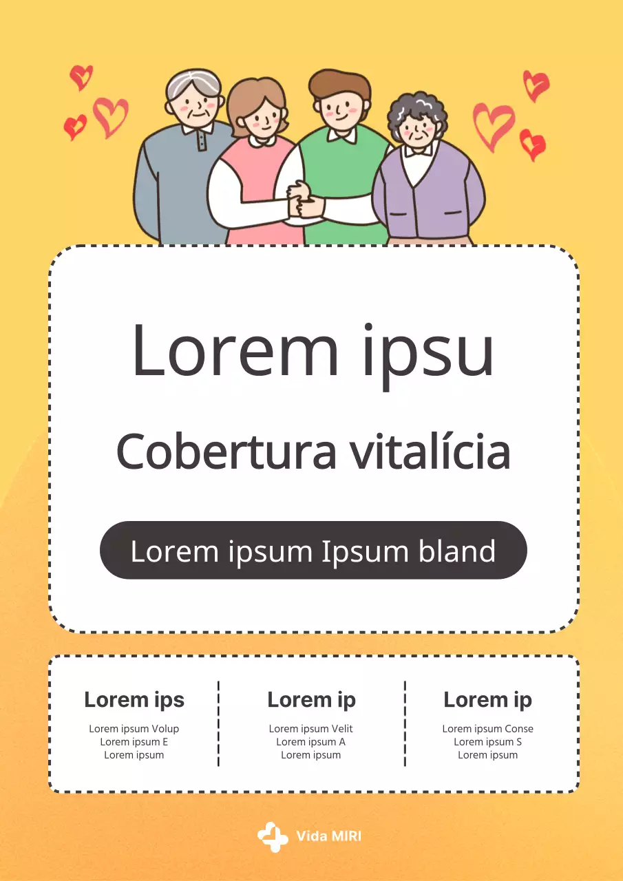 Um bonito anúncio de seguro de vida a laranja e amarelo