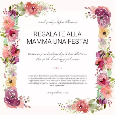 Promozione del menu speciale per la Festa della Mamma Beige Rosa Naturale Acquerello